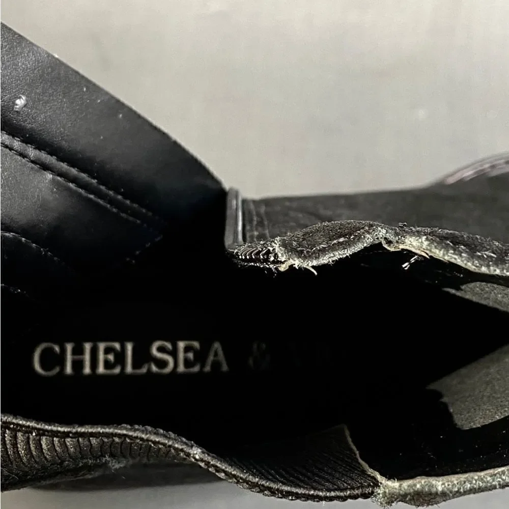 Chelsea & Violet Lottie Suede Lug Sole Platform Chelsea Booties womens size 9.5